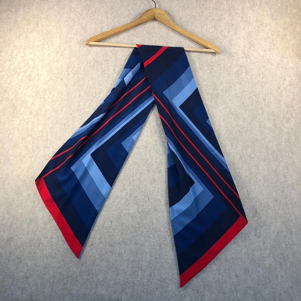Cole Haan American Airlines Scarf Blue Red Geometric Block Uniform Accessory